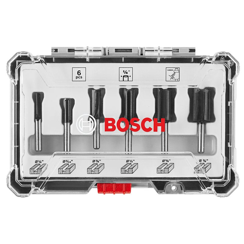 S-B POWER TOOL Bosch RBS006SBS Router Bit Set, Multi-Purpose, 6-Piece, Steel TOOLS S-B POWER TOOL