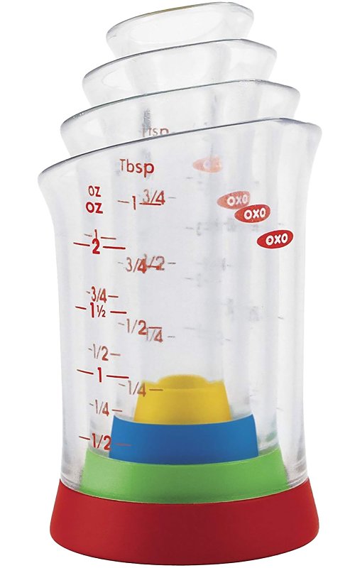 OXO INTERNATIONAL Good Grips 1263680 Mini Measuring Beaker Set, Plastic, Assorted