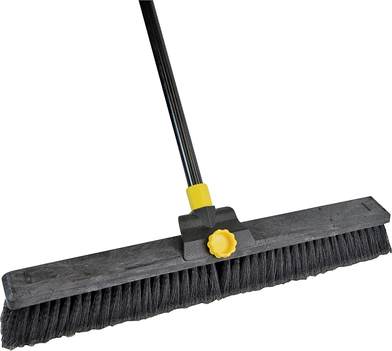 QUICKIE Quickie 00633 Push Broom, 24 in Sweep Face, Polypropylene Bristle, Steel Handle