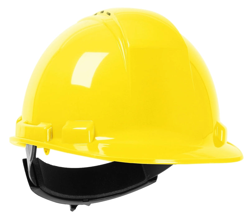 BOSS MFG MSA 10034020 Hard Hat, 4-Point Fas-Trac III Suspension, Polyethylene Shell, Yellow, Class: C