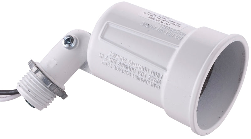 HUBBELL Hubbell 5606-1 Lamp Holder, Weatherproof, 5 in L x 2.094 in W x 2.094 in H Dimensions, 120 V, 75 to 150 W, White ELECTRICAL HUBBELL