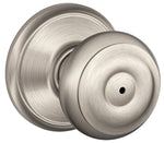 SCHLAGE LOCK Schlage F Series F40VGEO619 Privacy Lockset, Round Design, Knob Handle, Satin Nickel, Metal, Yes HARDWARE & FARM SUPPLIES SCHLAGE LOCK