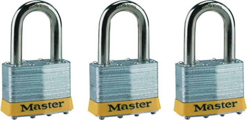 MASTER LOCK Master Lock 5TRILFPF Padlock, Keyed Alike Key, 3/8 in Dia Shackle, 1-1/2 in H Shackle, Boron Alloy Shackle, Steel Body
