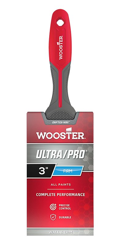 WOOSTER BRUSH Wooster GripTech MAX Series G4176-3 Paint Brush, 3 in W, Flat Brush, Nylon/Polyester Bristle