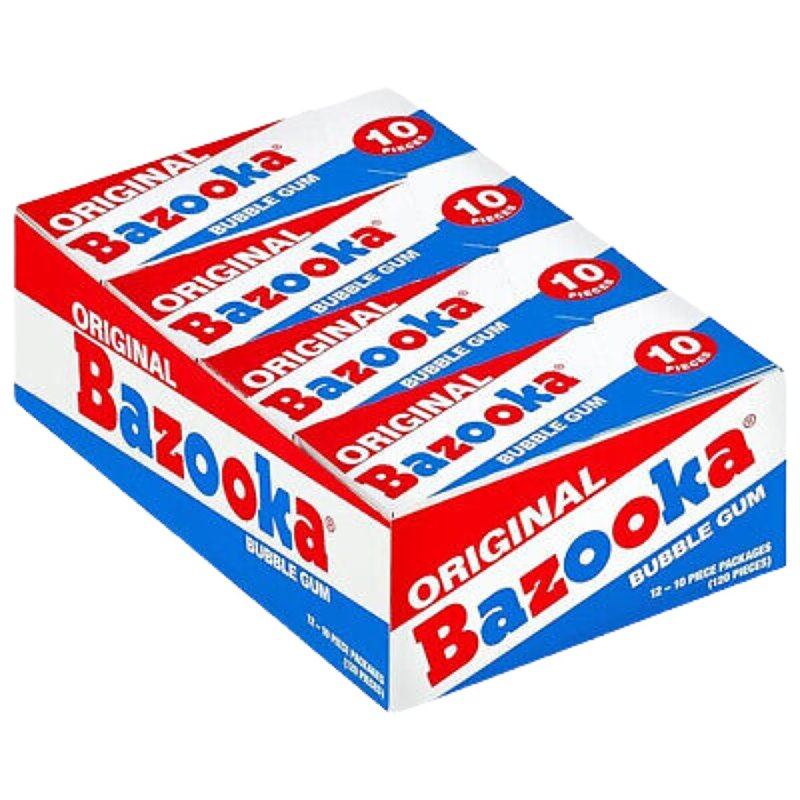 BAZOOKA Bazooka 569618 Chewing Gum, Blue Raspberry, 2.11 oz Pack