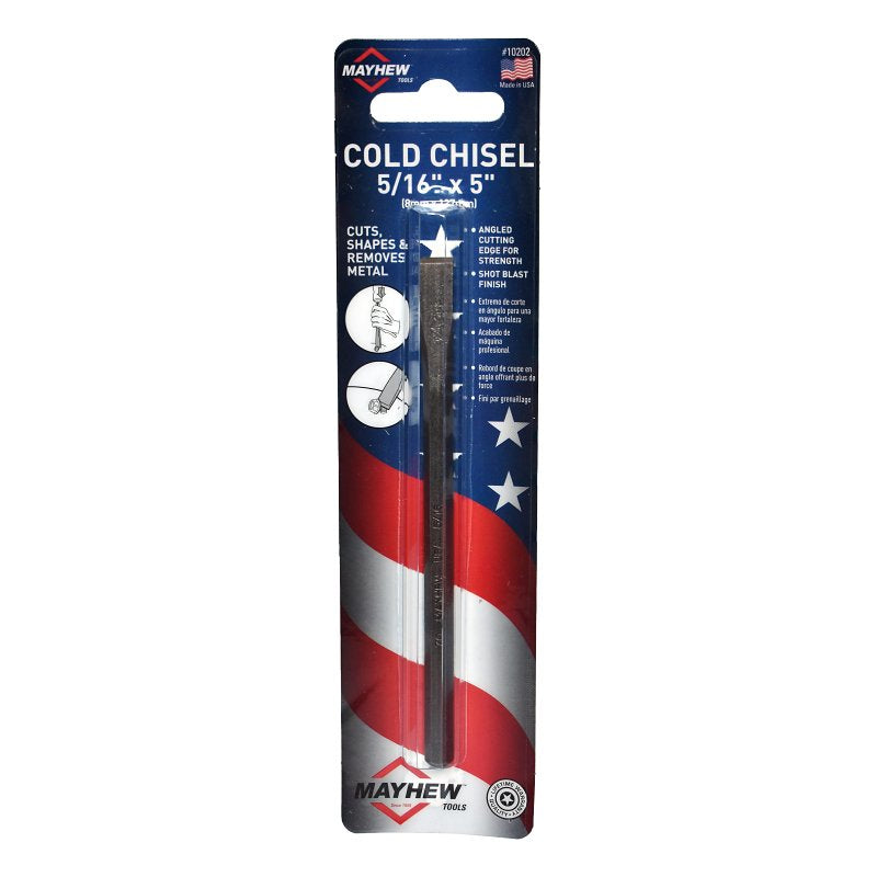 MAYHEW TOOLS Mayhew 10202 Cold Chisel, 5/16 in Tip, 5 in OAL, Steel Blade PAINT MAYHEW TOOLS