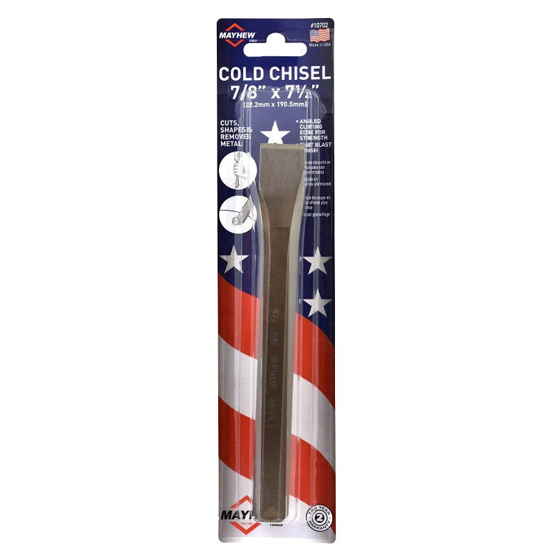 MAYHEW TOOLS Mayhew 10702 Cold Chisel, 7/8 in Tip, 7-1/2 in OAL, Steel Blade PAINT MAYHEW TOOLS