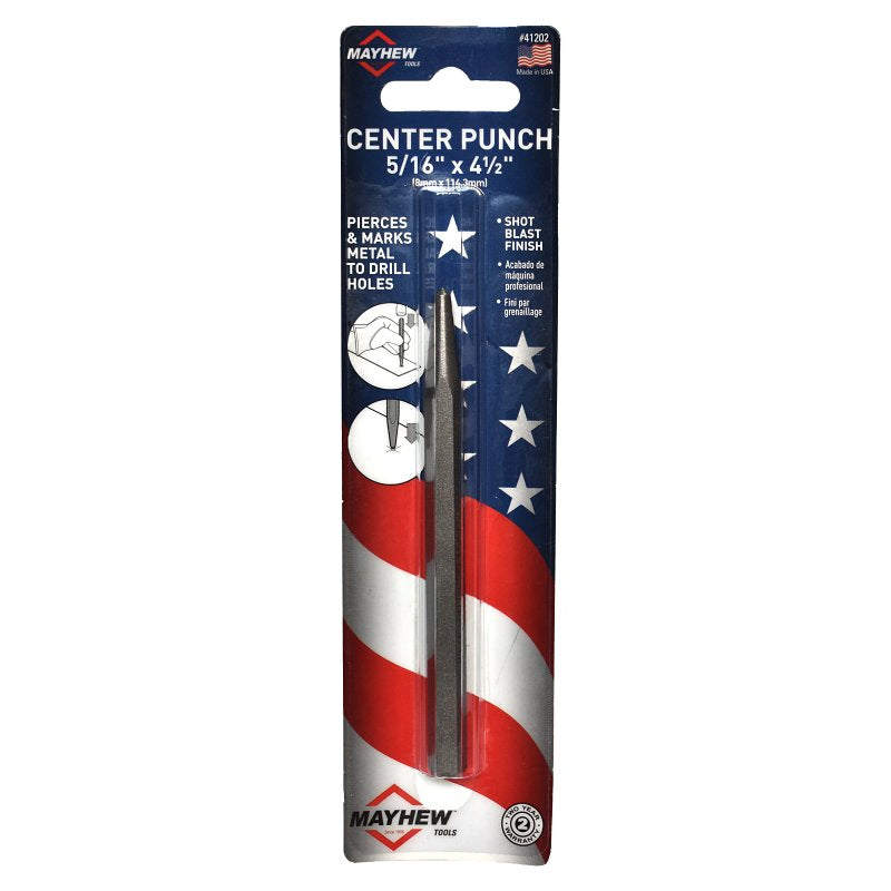 MAYHEW TOOLS Mayhew 41202 Center Punch, 5/32 in Tip, 5-1/8 in L, 5/16 in Dia Shank TOOLS MAYHEW TOOLS