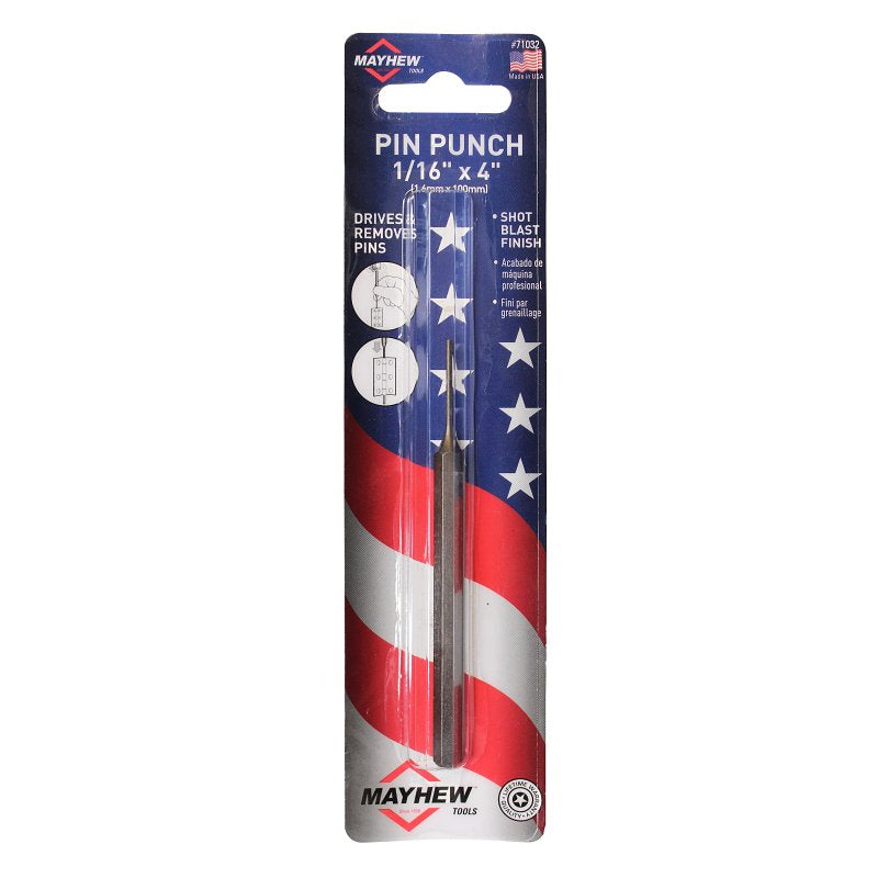 MAYHEW TOOLS Mayhew 71032 Pin Punch, 1/16 in Tip, 4 in L TOOLS MAYHEW TOOLS