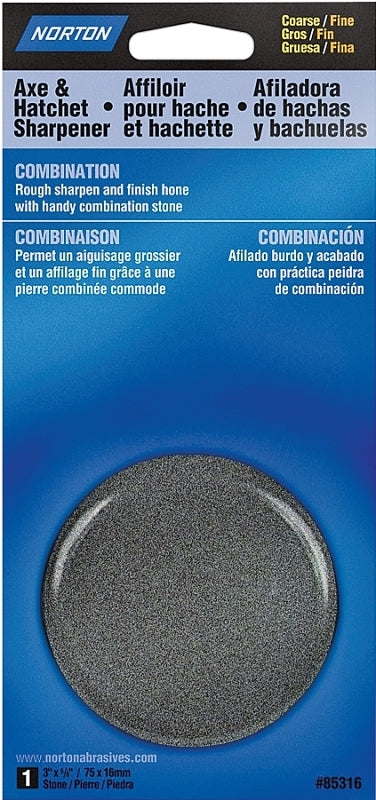 NORTON Norton 85316 Sharpener, 3 in W, 5/8 in Thick, 280 um Grit, Coarse/Fine, Silicone Carbide Abrasive