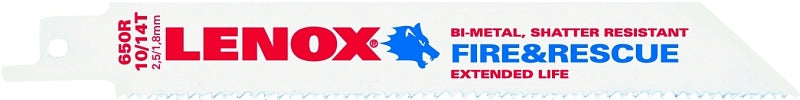 LENOX Lenox 20592650R Reciprocating Saw Blade, 3/4 in W, 6 in L, 10/14 TPI, HSS Cutting Edge TOOLS LENOX