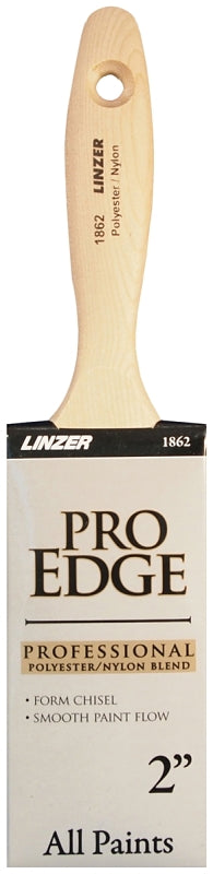 LINZER Linzer 1862-2 Paint Brush, 2 in W, 2-3/4 in L Bristle, Nylon/Polyester Bristle, Beaver Tail Handle