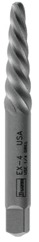 IRWIN Irwin Hanson POWER-GRIP 534 Series 53404 Screw Extractor, EX-4 Extractor, Spiral Flute, Steel