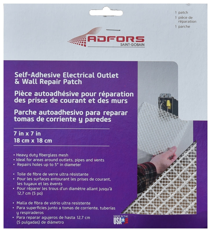 ADFORS Adfors FDW6503-U Electrical Outlet/Wall Repair Patch, White BUILDING MATERIALS ADFORS