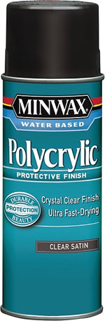 MINWAX Minwax Polycrylic 33333000 Polyurethane, Liquid, Crystal Clear, 11.5 oz Aerosol Can