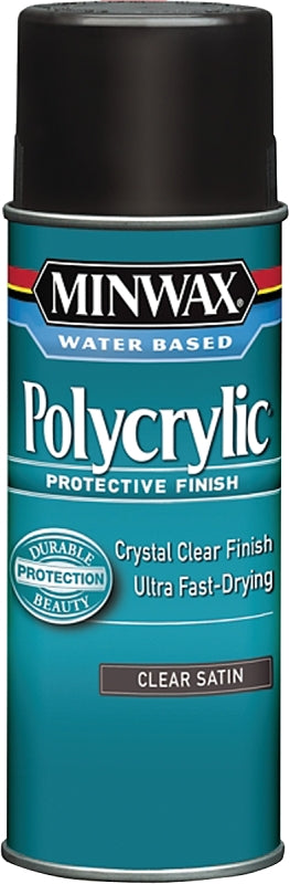 MINWAX Minwax Polycrylic 33333000 Polyurethane, Liquid, Crystal Clear, 11.5 oz Aerosol Can