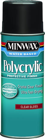 MINWAX Minwax Polycrylic 35555000 Polyurethane, Gloss, Liquid, Crystal Clear, 11.5 oz Aerosol Can
