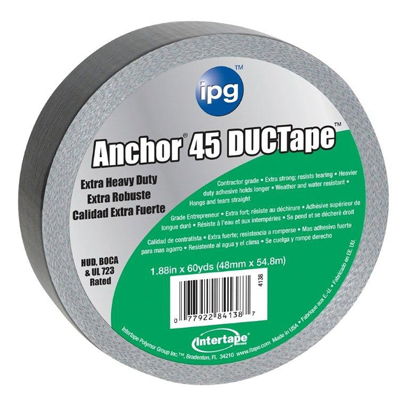 INTERTAPE POLYMER IPG 4138 Duct Tape, 60 yd L, 1.88 in W, Polyethylene-Coated Cloth Backing, Silver