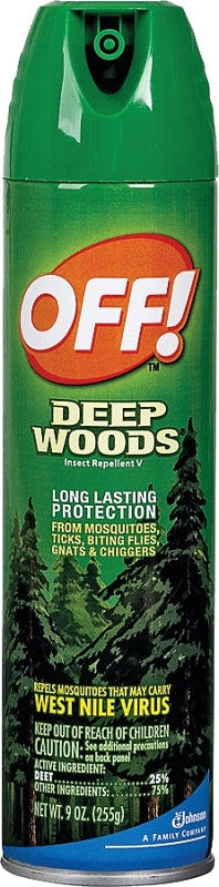 OFF OFF! Deep Woods 22930 Insect Repellent V, 9 oz, Liquid, Clear, Alcohol LAWN & GARDEN OFF   