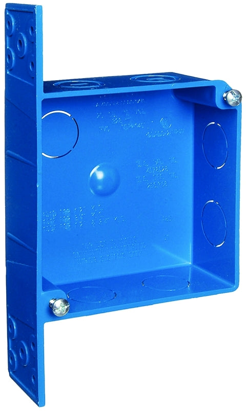 CARLON Carlon A521DE Outlet Box, 2 -Gang, 7 -Knockout, PVC, Blue, Bracket Mounting ELECTRICAL CARLON