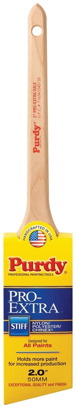PURDY Purdy 144080720 Trim Brush, Natural Hardwood Handle, 2 in W, Nylon/Polyester Bristle, Rat Tail Handle PAINT PURDY