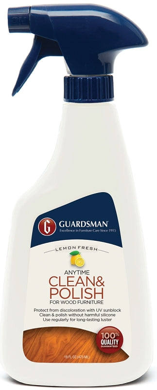 GUARDSMAN Guardsman 461300 Furniture Polish, 16 oz, Bottle, Light Yellow, Liquid, Lemon-Fresh