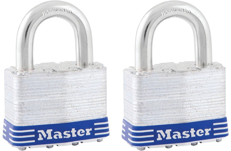 MASTER LOCK Master Lock 5T Padlock, Keyed Alike Key, 3/8 in Dia Shackle, 1 in H Shackle, Boron Alloy Shackle, Steel Body, Laminated
