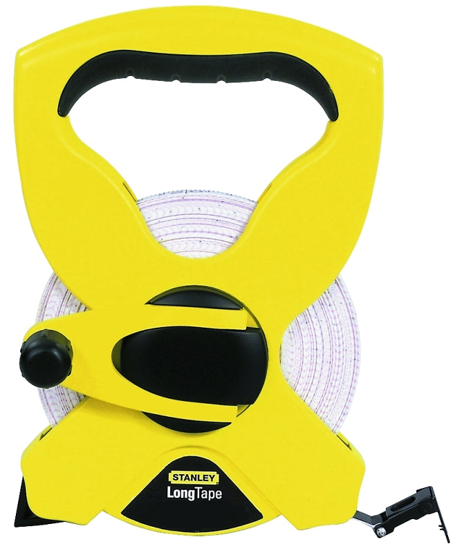 STANLEY STANLEY 34-793 Measuring Tape, 200 ft L Blade, 1/2 in W Blade, Fiberglass Blade, ABS Case, Black/Yellow Case