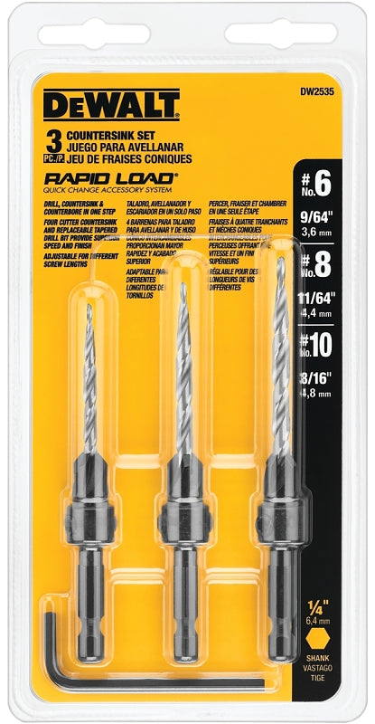 DEWALT DEWALT DW2535 Countersink Set, 3-Piece, HSS TOOLS DEWALT