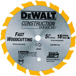 DEWALT DEWALT DW9055 Circular Saw Blade, 5-3/8 in Dia, 10 mm Arbor, 16-Teeth, Carbide Cutting Edge TOOLS DEWALT