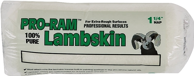LINZER Linzer RC 707 Paint Roller Cover, 1-1/4 in Thick Nap, 9 in L, Lambskin Cover