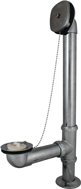 KEENEY Keeney 600SN Bath Drain Assembly, Brass, Satin Nickel, For: Leg Tubs