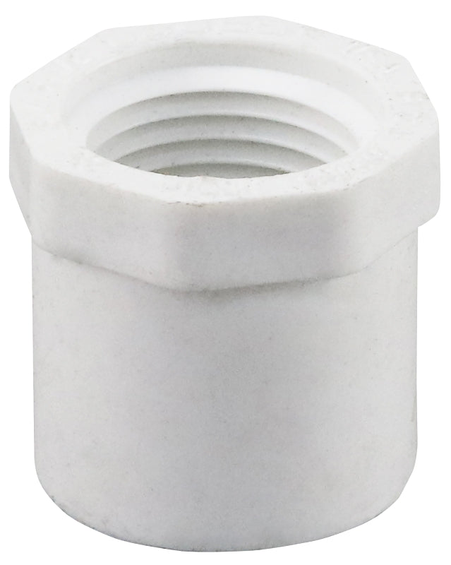 IPEX IPEX 435722 Reducing Bushing, 3/4 x 1/2 in, Socket x FPT, PVC, SCH 40 Schedule LAWN & GARDEN IPEX