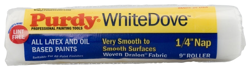 PURDY Purdy 144662091 Roller Cover, 1/4 in Thick Nap, 9 in L, Dralon Fabric Cover PAINT PURDY