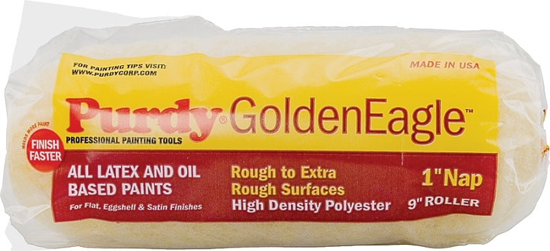 PURDY Purdy 144608093 Roller Cover, 1/2 in Thick Nap, 9 in L, Polyester Cover PAINT PURDY