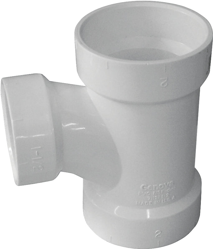 IPEX USA LLC-CANPLAS Canplas 192131 Sanitary Pipe Tee, 3 x 1-1/2 in, Hub, PVC, White PLUMBING, HEATING & VENTILATION IPEX USA LLC-CANPLAS