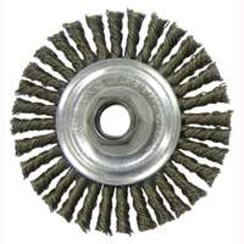 WEILER Weiler 36018 Wire Wheel Brush, 4 in Dia, Steel Bristle, 5/8-11 Arbor/Shank