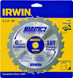 IRWIN Irwin Marathon 14020 Circular Saw Blade, 6-1/2 in Dia, 5/8 in Arbor, 18-Teeth, Carbide Cutting Edge TOOLS IRWIN