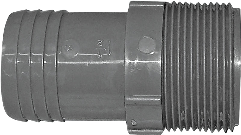 BOSHART INDUSTRIES Boshart UPPA-15 Pipe Adapter, 1-1/2 in, MPT x Insert, Polyethylene, Gray, 160 psi Pressure PLUMBING, HEATING & VENTILATION BOSHART INDUSTRIES