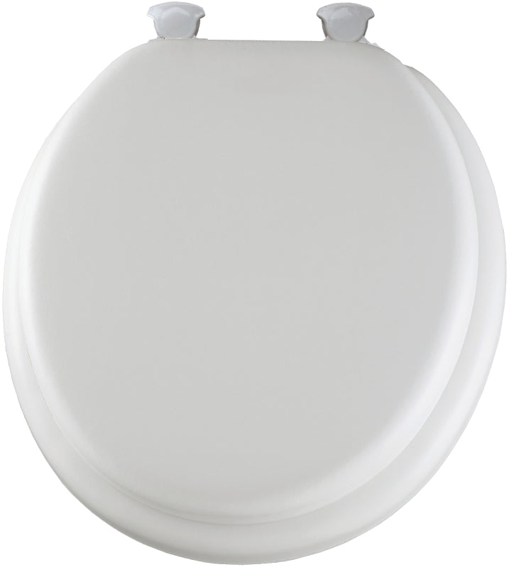 MAYFAIR Mayfair 15EC-000 Toilet Seat, Round, Foam/Vinyl/Wood, White, Twist Hinge PLUMBING, HEATING & VENTILATION MAYFAIR