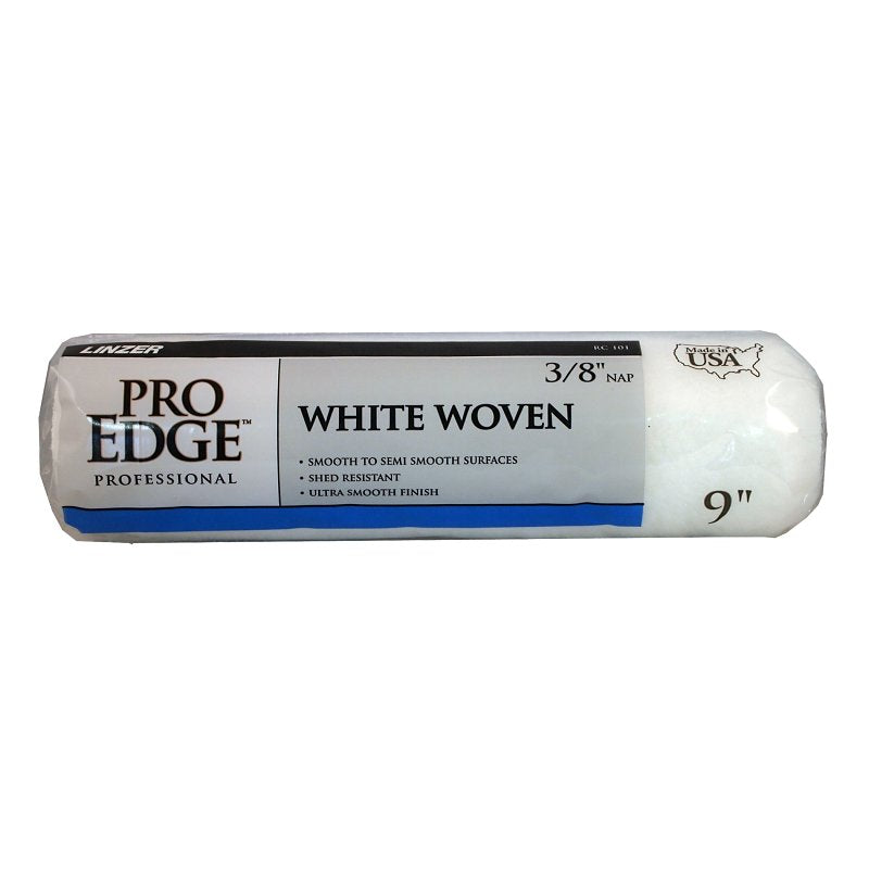 LINZER Linzer RC101-9 Roller Cover, White, 3/8 in Thick Nap, 9 in L, Woven Fabric Cover, 24/PK