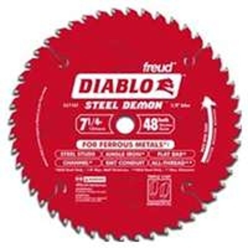 DIABLO Diablo Steel Demon D0748CFA Circular Saw Blade, 7-1/4 in Dia, 5/8 in Arbor, 48-Teeth, Cermet Cutting Edge TOOLS DIABLO