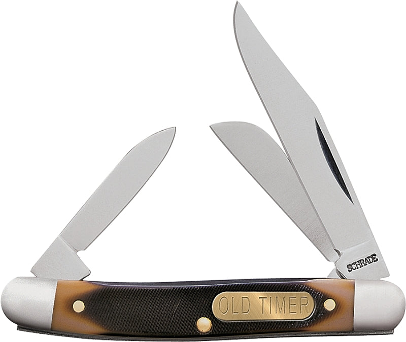 OLD TIMER Old Timer 108OT Junior Folding Pocket Knife, 2 in L Blade, Stainless Steel Blade, 3-Blade, Sawcut Handle SPORTS & RECREATION OLD TIMER