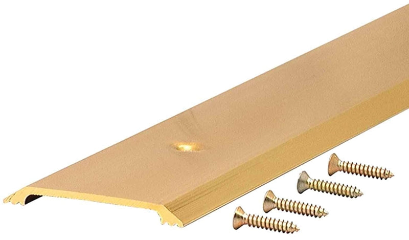 M-D M-D 09613 Threshold, 36 in L, 2-1/2 in W, Flat Profile, Aluminum, Gold, Yes