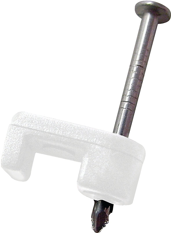 GB Gardner Bender PSW-165 Cable Staple, 1/4 in W Crown, 15/16 in L Leg, Polyethylene