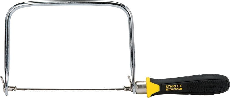 STANLEY TOOLS STANLEY 15-104 Coping Saw, 6-1/2 in L Blade, 15 TPI, HCS Blade, Cushion-Grip Handle, Plastic/Rubber Handle TOOLS STANLEY TOOLS
