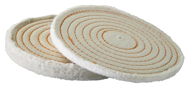 DICO PRODUCTS Dico 527-40-4 Buffing Wheel, 4 in Dia, 1/2 in Thick, Spiral Sewn Cotton AUTOMOTIVE DICO PRODUCTS