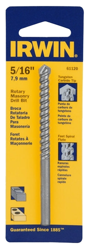 IRWIN Irwin 61120 Drill Bit, 5/16 in Dia, 4 in OAL, Spiral Flute, 1-Flute, 1/4 in Dia Shank, Straight Shank