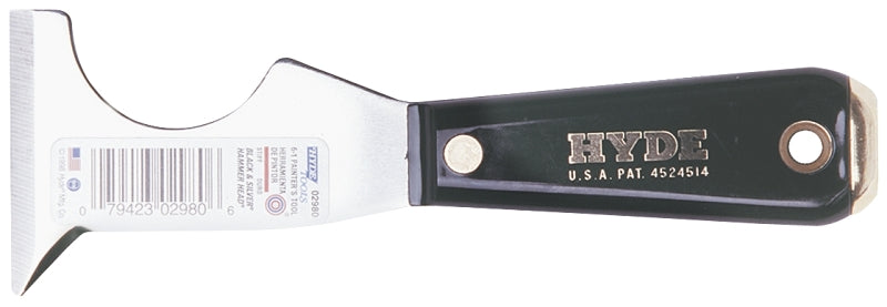 HYDE Hyde Black & Silver Series 02980 Multi-Tool, 2-1/2 in W Blade, Stiff Blade, HCS Blade, Nylon Handle, Ergonomic Handle PAINT HYDE