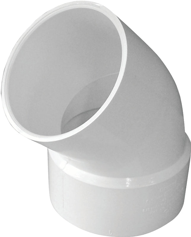 IPEX USA LLC-CANPLAS IPEX 414193BC Sewer Pipe Elbow, 3 in, Spigot x Hub, 45 deg Angle, PVC, White PLUMBING, HEATING & VENTILATION IPEX USA LLC-CANPLAS